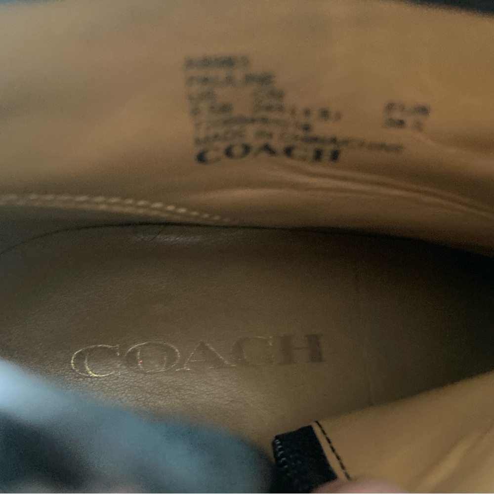 Coach Black Ankle Booties with Gold Buckle Detail slight wear - Picture 5 of 5